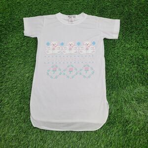 Vintage 80s Cute Flower Bear Shirt Teens Large 18x28 Baggy USA